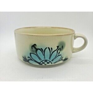 Vintage Floral Flowers Ceramic Mug Soup Bowl Cup Replacement Korea Made Boho